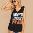 Sarcastic Introvert Extrover Pervert Women's V-Neck Tank Top