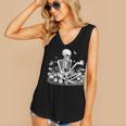 Skeleton Reading Book Floral Dark For Book Lovers Women's V-Neck Tank Top Skeleton Reading Book Floral Dark For Book Lovers Women's V-Neck Tank Top