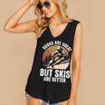 Skier BOOKS ARE GREAT BUT SKIS ARE BETTER Vintage Women's V-Neck Tank Top Skier BOOKS ARE GREAT BUT SKIS ARE BETTER Vintage Women's V-Neck Tank Top