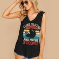 I Like Sloths And Maybe 3 People Sloth Lover Introvert Retro Women's V-Neck Tank Top I Like Sloths And Maybe 3 People Sloth Lover Introvert Retro Women's V-Neck Tank Top