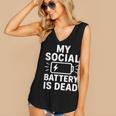 My Social Battery Is Dead Introvert Quote Women's V-Neck Tank Top My Social Battery Is Dead Introvert Quote Women's V-Neck Tank Top