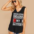 Socializing Drains My Battery Introvert Women's V-Neck Tank Top Socializing Drains My Battery Introvert Women's V-Neck Tank Top