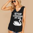 Stop Looking At Me Swan Introvert Humor Women's V-Neck Tank Top Stop Looking At Me Swan Introvert Humor Women's V-Neck Tank Top