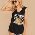 Taco Books Mexican Reading Teacher Book Lovers Bookish Women's V-Neck Tank Top
