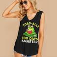 Toad-Ally 100 Days Smarter Frog Reading Book 100 School Day Women's V-Neck Tank Top Toad-Ally 100 Days Smarter Frog Reading Book 100 School Day Women's V-Neck Tank Top