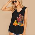 Turkey Reading Books Fall Thanksgiving Teacher Book Women's V-Neck Tank Top