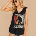 Vintage Basically Just Leave Me Alone Bigfoot Introverts Women's V-Neck Tank Top