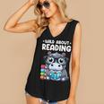 Wild About Reading Book Lover Hippo Women's V-Neck Tank Top