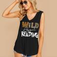 WILD ABOUT READING Reading Books Bookworm Library Day Women's V-Neck Tank Top