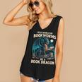 In a World Of Bookworms Be a Book Dragon Reading Women's V-Neck Tank Top