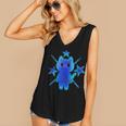 Yk2 Grunge Earthy Blue Cat With Stars Tomboy 90s Nostalgia Women's V-Neck Tank Top