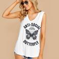 Anti-Social Butterfly Awkward Introvert Homebody Humor Women's V-Neck Tank Top