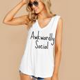 Awkwardly Social Introvert Anxious Socially Awkward Women's V-Neck Tank Top Awkwardly Social Introvert Anxious Socially Awkward Women's V-Neck Tank Top