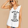 Bad At People Ferret Introvert Saying Slogan Women's V-Neck Tank Top Bad At People Ferret Introvert Saying Slogan Women's V-Neck Tank Top