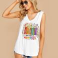 Boho Floral Book Big Fan Of Human Rights Liberal Protest Women's V-Neck Tank Top