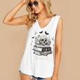 Boo Skeleton Skull Books Halloween Women School Teacher Kid Premium Women's V-Neck Tank Top