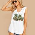 Botanical Garden Plants With Books Women's V-Neck Tank Top