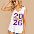 Class Of 2026 Graduation Varsity Purple And Yellow Letters Women's V-Neck Tank Top