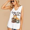 Coffee Cats And Books Lover For Women & Girls Coffee Women's V-Neck Tank Top Coffee Cats And Books Lover For Women & Girls Coffee Women's V-Neck Tank Top