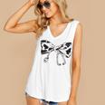 Cow Print Bow And Stethoscope Nurse RN Graduation Coquette Women's V-Neck Tank Top