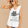 Cozy Mysteries Coffee And Novel For Book Lovers Women's V-Neck Tank Top Cozy Mysteries Coffee And Novel For Book Lovers Women's V-Neck Tank Top