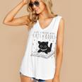 Cute Cats And Books Aesthetic Feline Reader Graphic Premium Tri-Blend Women's V-Neck Tank Top