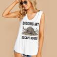 Digging My Escape Route Armadillo Introvert Humor Women's V-Neck Tank Top Digging My Escape Route Armadillo Introvert Humor Women's V-Neck Tank Top