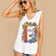 Equal Rights Book Flower Resist Feminist LGBTQ Floral Women's V-Neck Tank Top