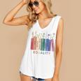 Equality Flower Books Equal Rights Social Justice Feminist Women's V-Neck Tank Top Equality Flower Books Equal Rights Social Justice Feminist Women's V-Neck Tank Top