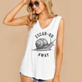 Escar Go Away Snail Vintage French Pun Introvert Humor Women's V-Neck Tank Top