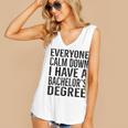 Everyone Calm Down Bachelors Degree Graduation T-Shirt Women's V-Neck Tank Top