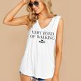 Very Fond Of Walking Book Lover Mom Walking Bookish Women's V-Neck Tank Top