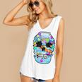 Frutiger Aero Aesthetic Tech Skull Computer Fishes Women's V-Neck Tank Top