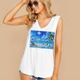 Frutiger Aero Beach Y2k Aesthetic Palm Tree Sand Ocean Premium Women's V-Neck Tank Top