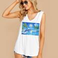 Frutiger Aero Dolphin Sunset Ocean With Palm Trees Y2k Premium Women's V-Neck Tank Top Frutiger Aero Dolphin Sunset Ocean With Palm Trees Y2k Premium Women's V-Neck Tank Top