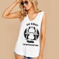 Go Away I'm Introverting Cat With Coffee Women's V-Neck Tank Top