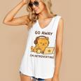Go Away I'm Introverting Cozy Cat With Laptop And Coffee Women's V-Neck Tank Top Go Away I'm Introverting Cozy Cat With Laptop And Coffee Women's V-Neck Tank Top