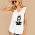 Good Girls Read Bad Books Skeleton Women's V-Neck Tank Top