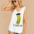 Graduation Cap Wearing Big Dill Pickle I Did It Graduate Fun Women's V-Neck Tank Top