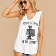 Halloween Skeleton Pun Book Lover Library Joke Women's V-Neck Tank Top