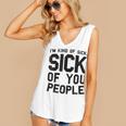 Introvert Men Women Sarcastic Saying Sick Of People Women's V-Neck Tank Top
