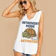 Introvert Mode Activated Low Social Battery Box Turtle Women's V-Neck Tank Top Introvert Mode Activated Low Social Battery Box Turtle Women's V-Neck Tank Top