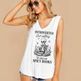 Introvert Read Spicy Books Lover Bookworm Skeleton Reading Women's V-Neck Tank Top