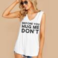 Introverted Joke Before You Hug Me Don't Introvert Sarcastic Women's V-Neck Tank Top