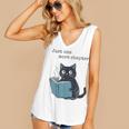 Just One More Chapter Bookworm Cat Book Lover Women's V-Neck Tank Top