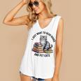 I Just Want To Read Books And Pet Cats Raglan Baseball Tee Women's V-Neck Tank Top I Just Want To Read Books And Pet Cats Raglan Baseball Tee Women's V-Neck Tank Top