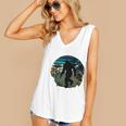 Just Me And My Yeti Retro Sunset Mountain Hiking Introvert Women's V-Neck Tank Top