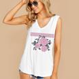 Nostalgia 80s 90s Retro Style Graphics Rose Pink Flower Women's V-Neck Tank Top