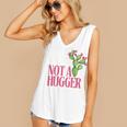 Not a Hugger Sarcastic Introvert Cactus Theme Women Women's V-Neck Tank Top