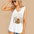 Plants Books And Coffee Nature Leaves Reading Book Lover Premium Tri-Blend Women's V-Neck Tank Top